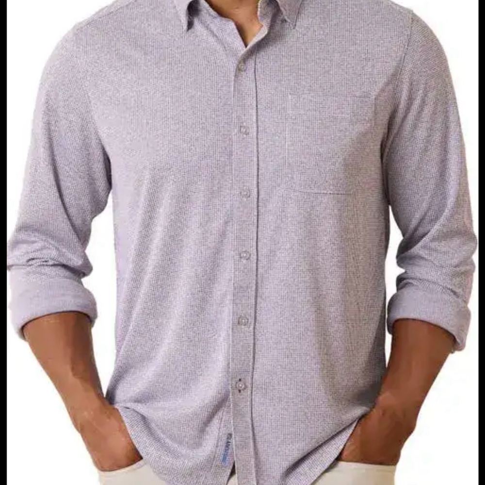 Tommy Bahama Men's Casual Button-Down Shirt in Light Lavender
